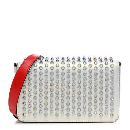 Christian Louboutin Metallic Calfskin Spiked Zoompouch Crossbody Snow Silver 1 of 10