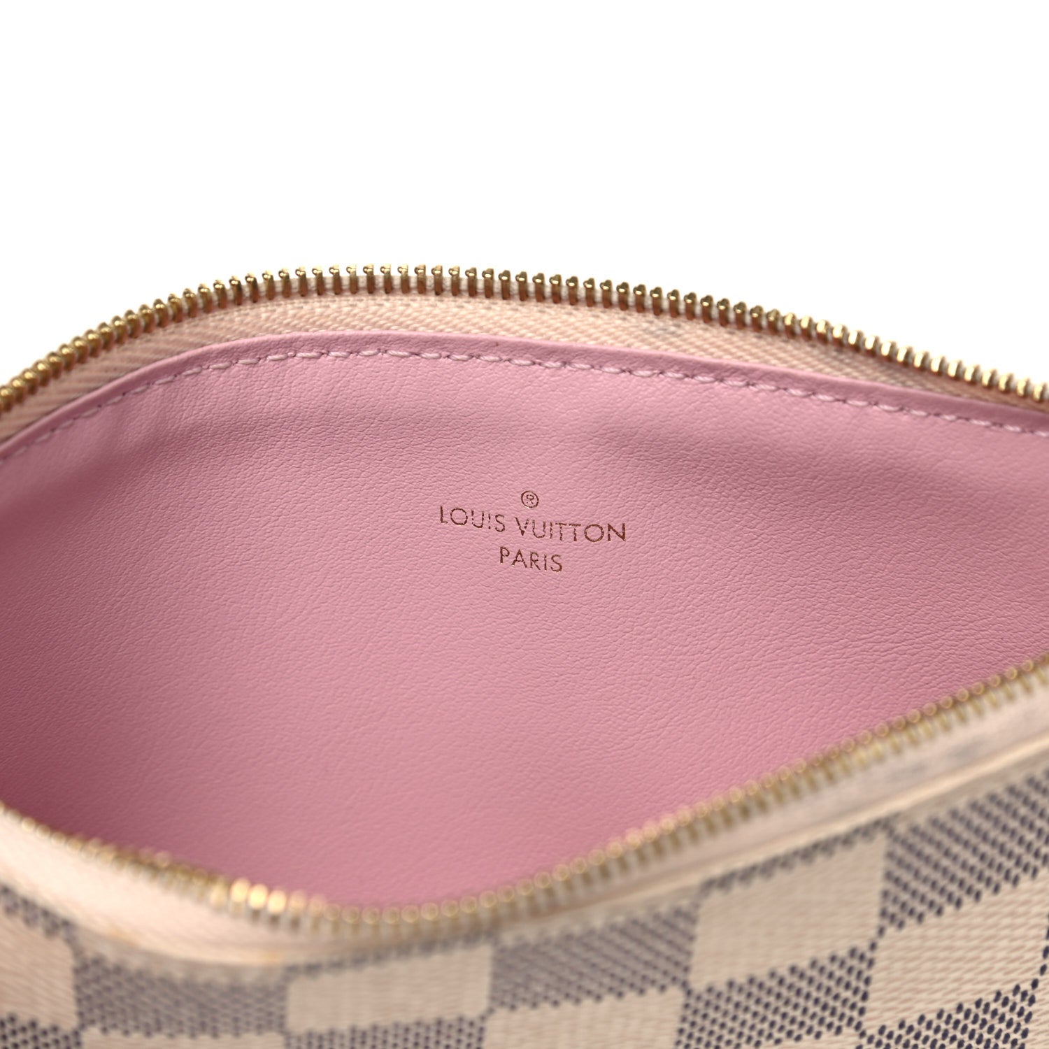 Louis Vuitton Damier Azur Felicie Chain Wallet Zippered Insert Rose Ballerine 6 of 12
