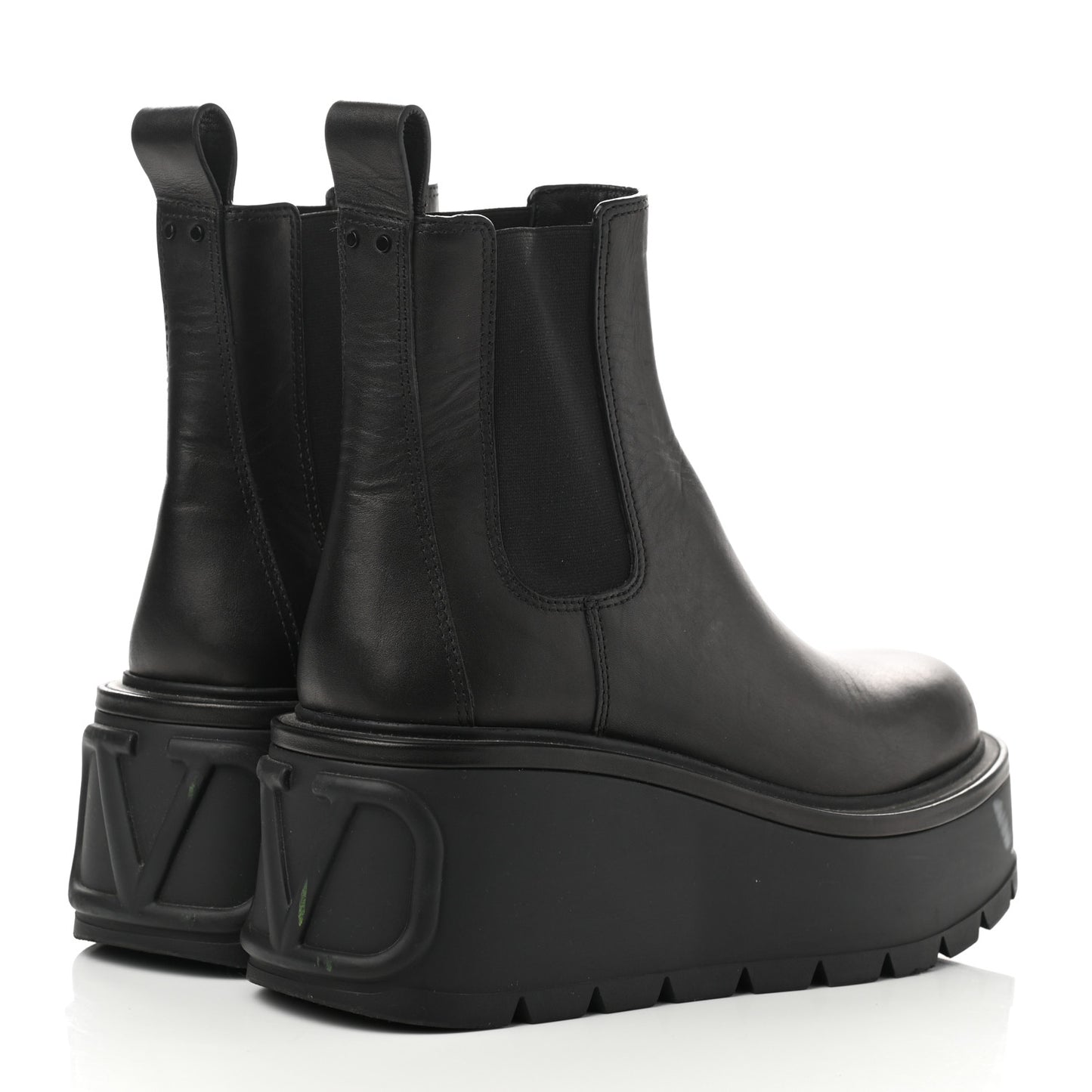 Calfskin VLOGO Uniqueform Chelsea 55/85mm Flatform Ankle Boots 38 Black