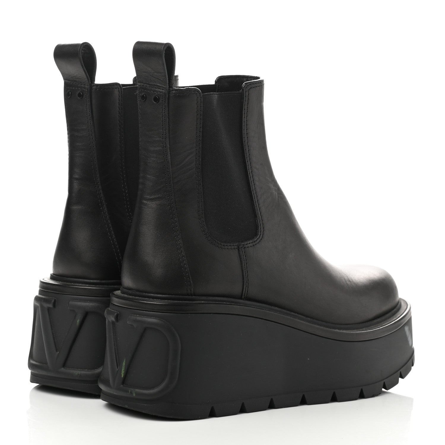 Valentino Garavani Calfskin VLOGO Uniqueform Chelsea 55/85mm Flatform Ankle Boots 38 Black 4 of 8