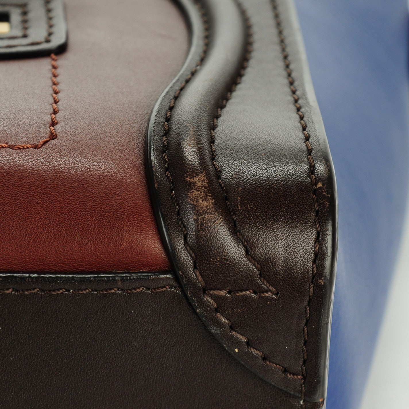 Smooth Calfskin Nano Tri-Color Luggage Acajou