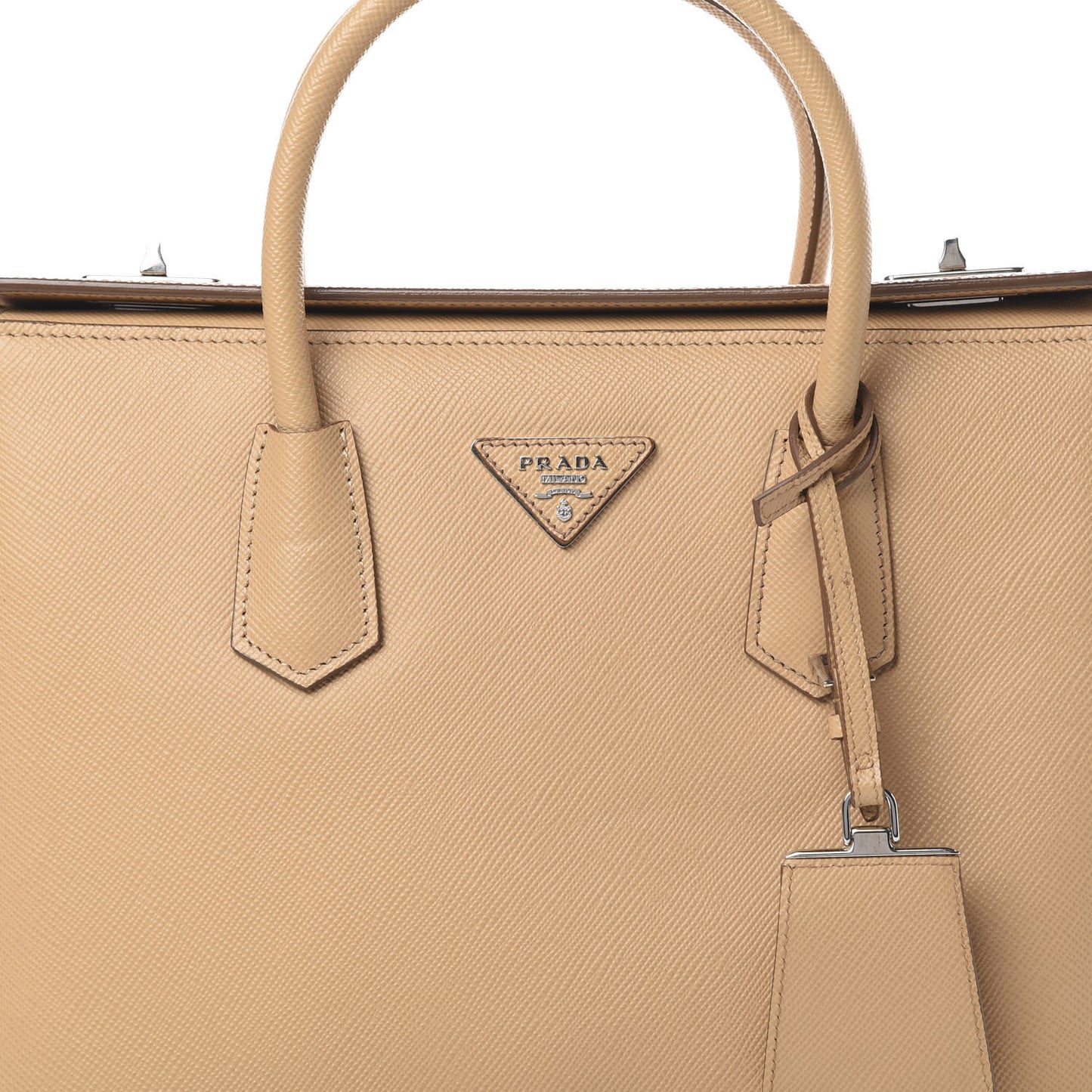 Saffiano Cuir Twin Tote Noisette