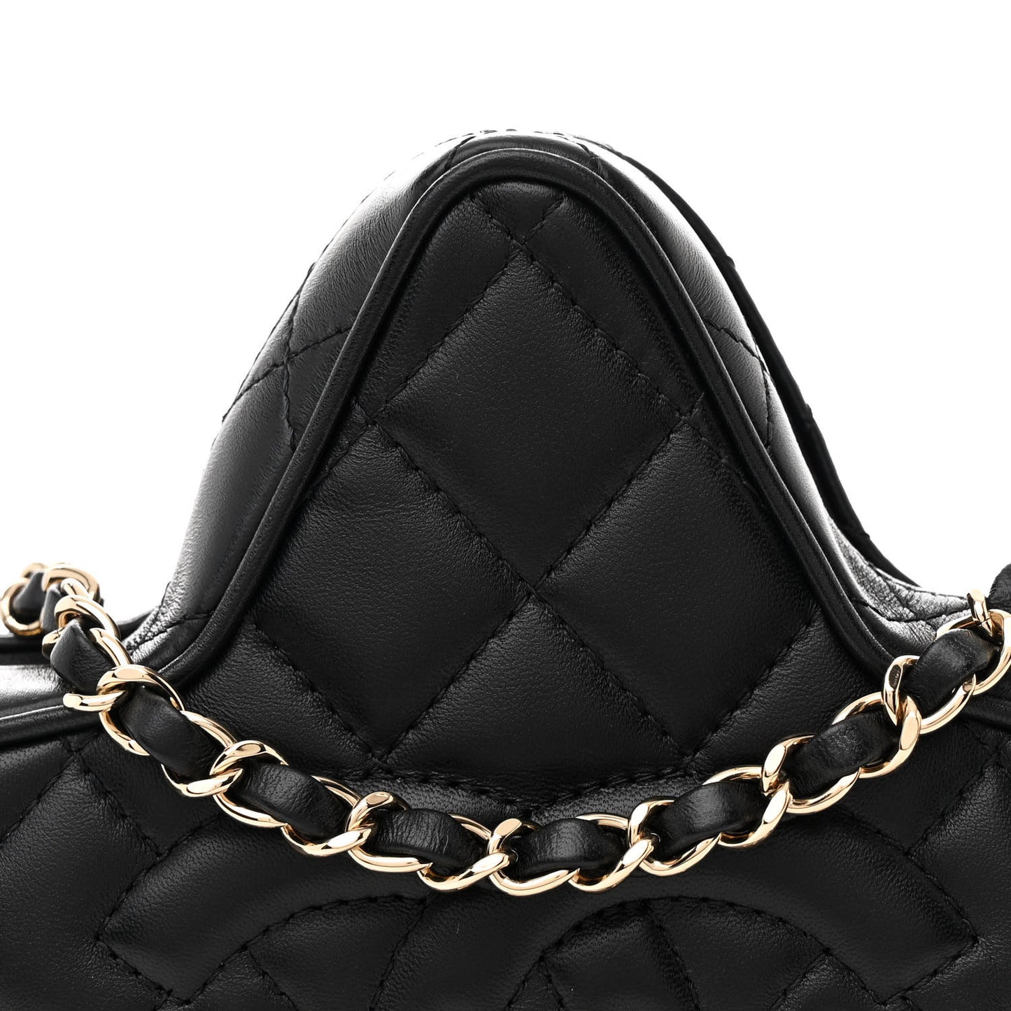 Lambskin Quilted Walk of Fame Star Bag Black
