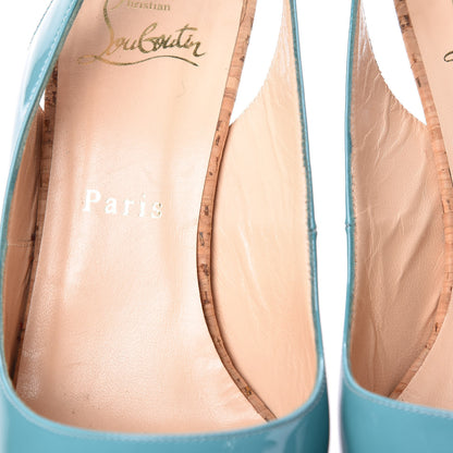 Christian Louboutin Patent Cork So Private 120 Pumps 38.5 Blue 12 of 16
