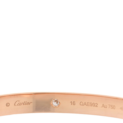 Cartier 18K Pink Gold 4 Diamond LOVE Bracelet 16 3 of 6