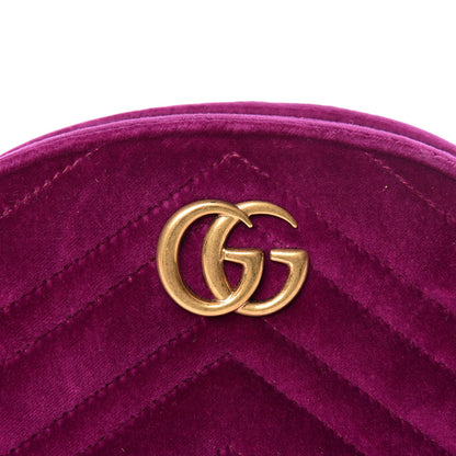 Gucci Velvet Matelasse GG Marmont Belt Bag 75 30 Fuchsia Violet Cyclamen 10 of 10