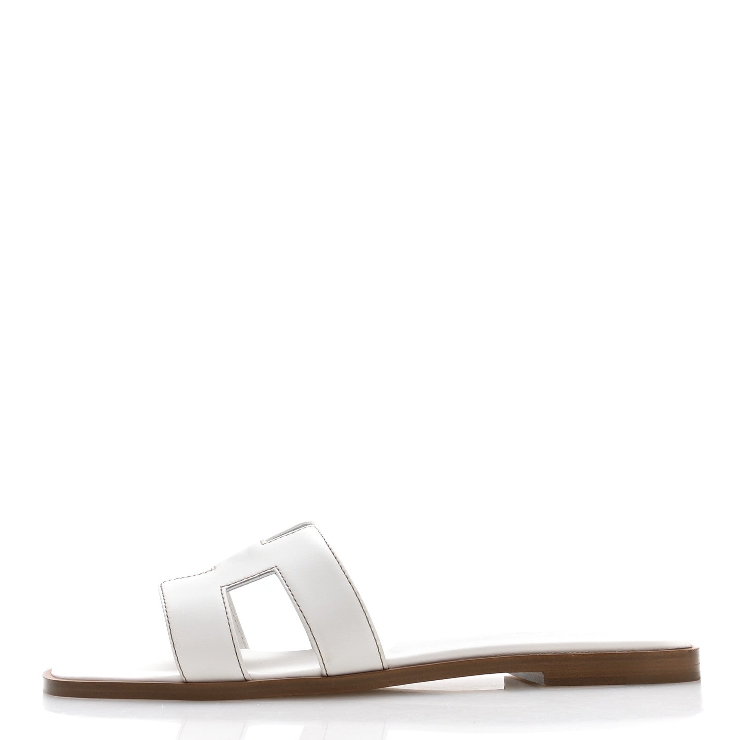 Hermes Box Calfskin Oran Sandals 39.5 White 1 of 8
