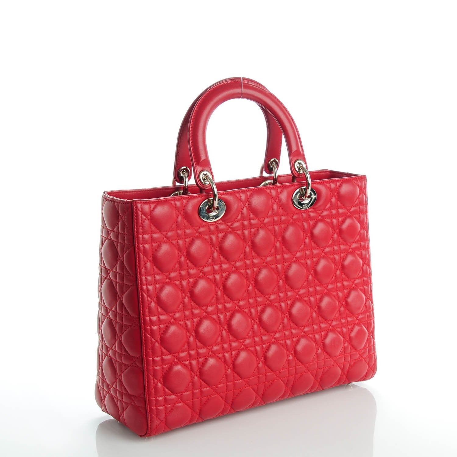 Christian Dior Lambskin Cannage Large Lady Dior Red 3 of 7