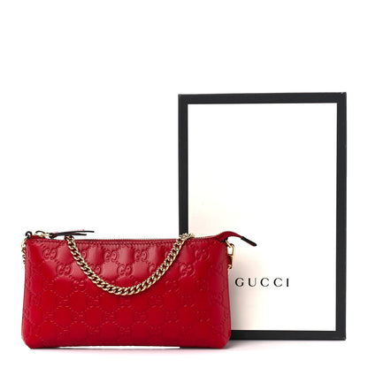Gucci Guccissima Signature Wrist Wallet Hibiscus Red 12 of 12
