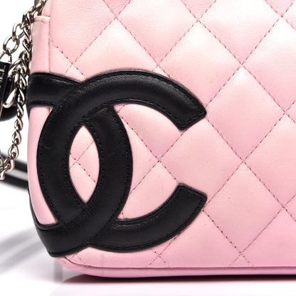 Chanel Calfskin Quilted Cambon Pochette Pink Black 10 of 11