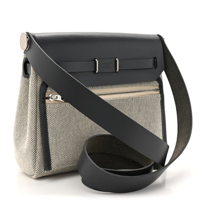 Hermes Military Toile Vache Hunter Herbag Zip Retourne 20 Ecru Ardoise 2 of 11