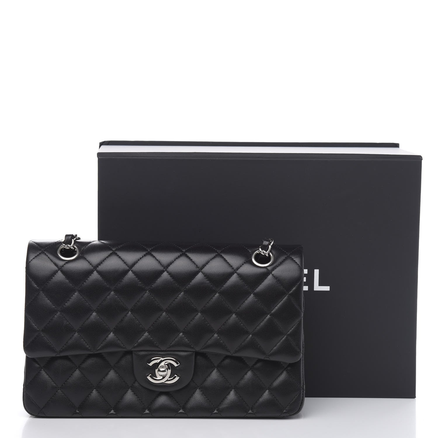 Chanel Lambskin Quilted Medium Double Flap Black 17 of 17