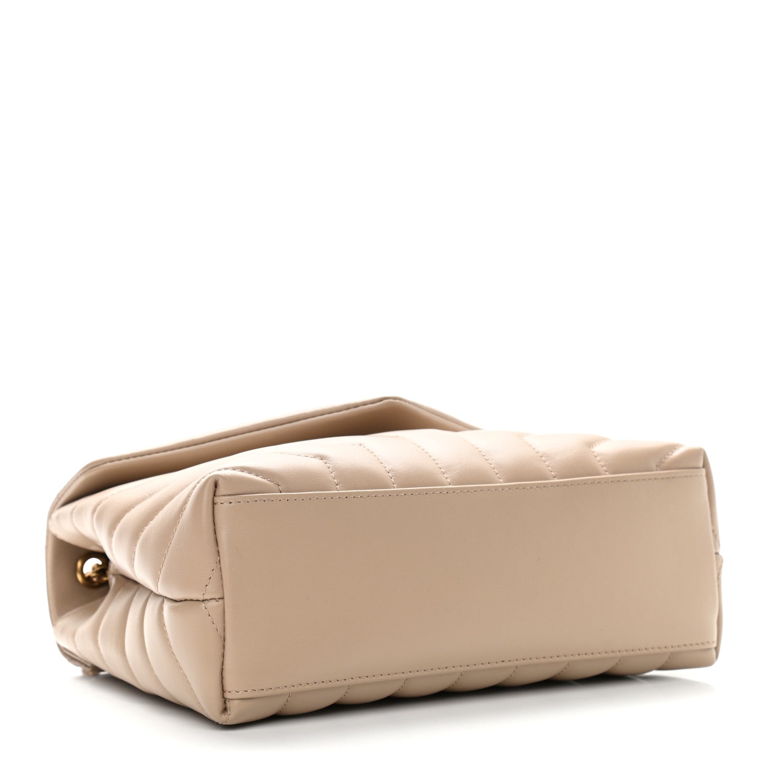 Saint Laurent Calfskin Y Quilted Monogram Small Loulou Chain Satchel Dark Beige 4 of 10