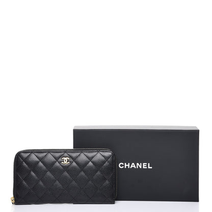 Chanel Caviar Quilted Large Gusset Zip Around Wallet Black 9 of 9
