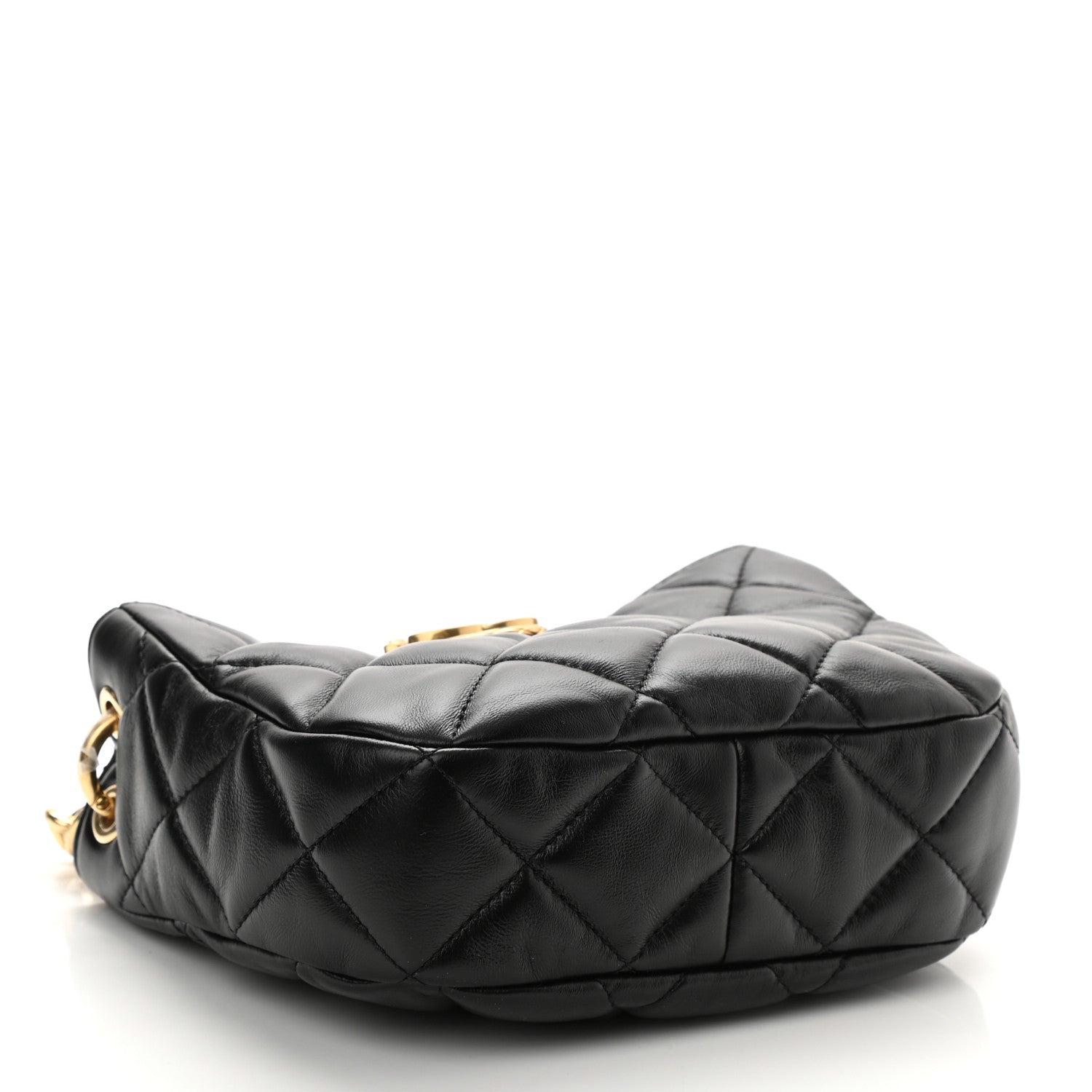 Chanel Lambskin Quilted Small Chain Hobo Black 4 of 9