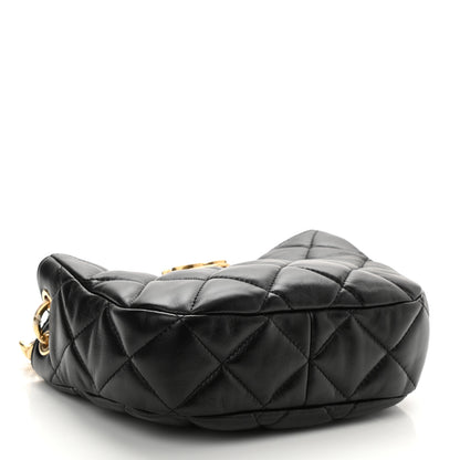 Chanel Lambskin Quilted Small Chain Hobo Black 4 of 9