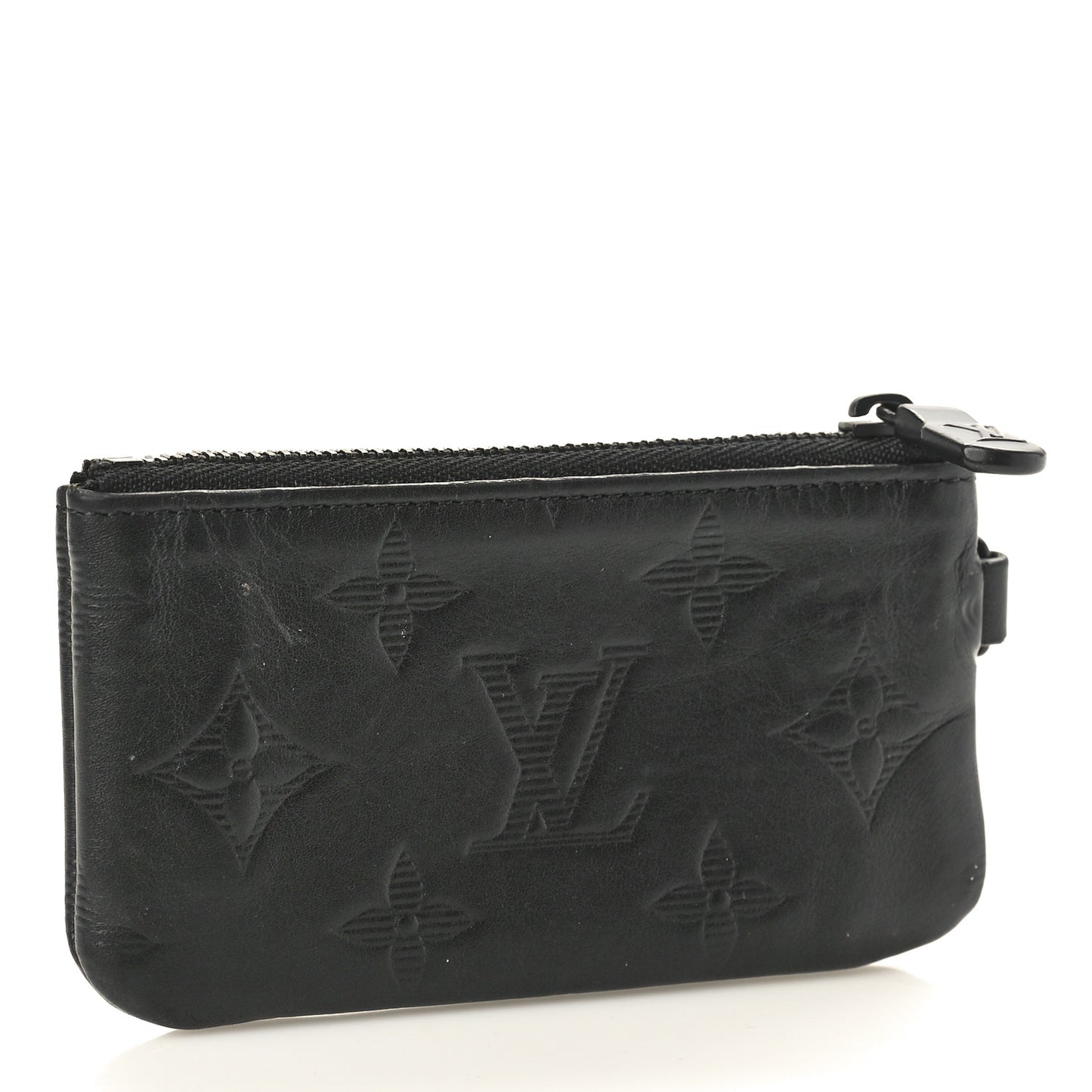 Calfskin Monogram Shadow Key Pouch Black