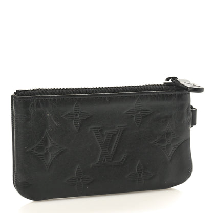 Louis Vuitton Calfskin Monogram Shadow Key Pouch Black 3 of 7