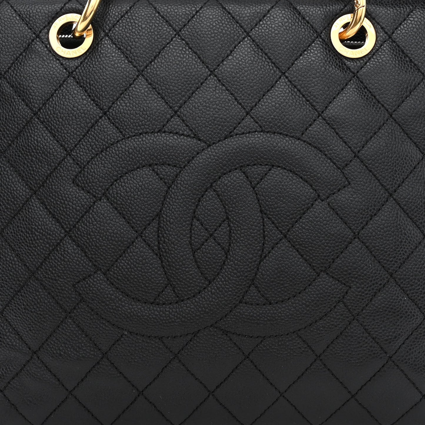 Caviar Quilted Grand Shopping Tote GST Black