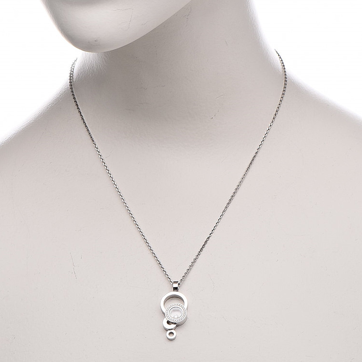Chopard 18K White Gold Diamond Pave Happy Bubbles Pendant Necklace 2 of 6