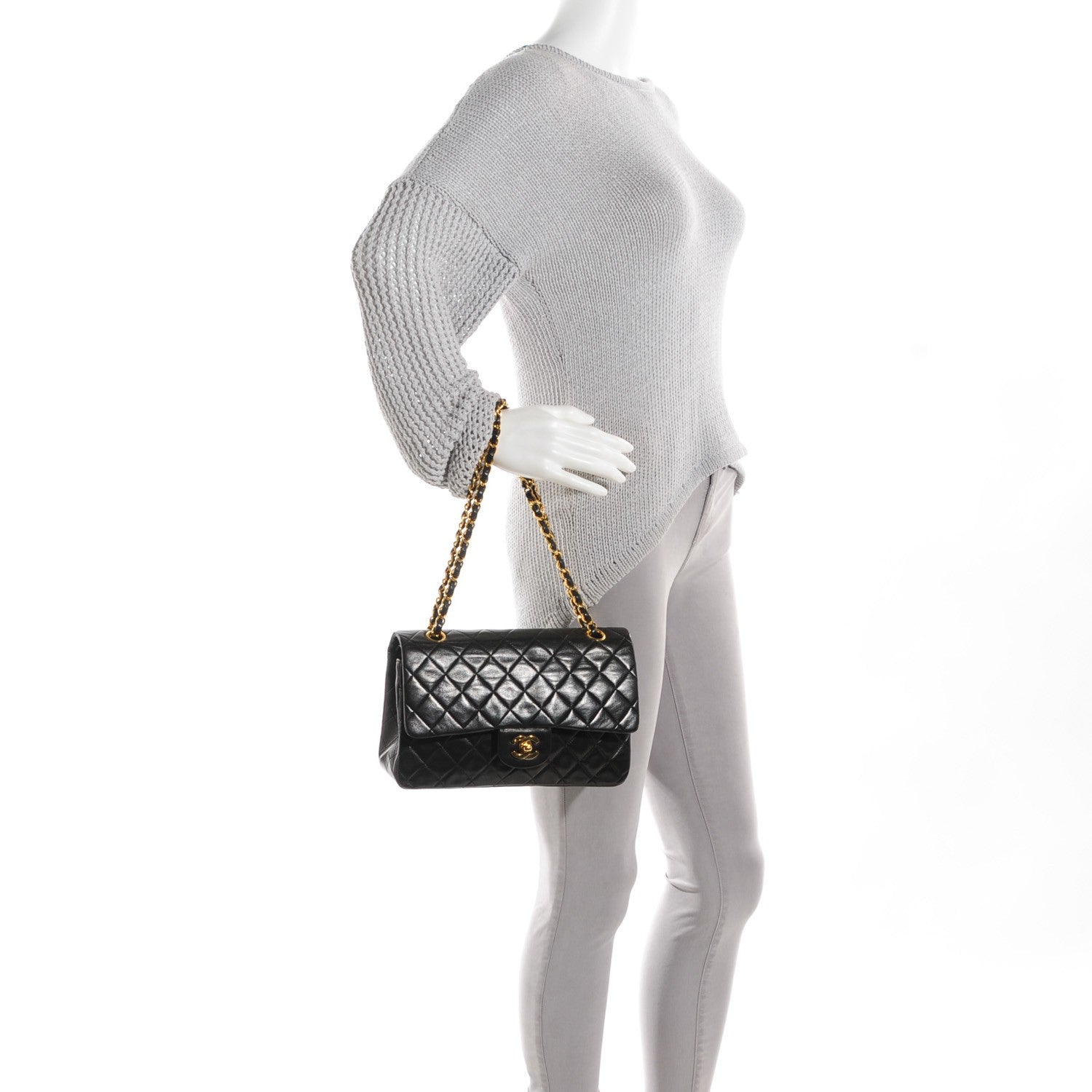 Chanel Lambskin Quilted Medium Double Flap Black 2 of 9