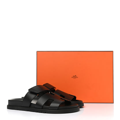 Hermes Calfskin Womens Chypre Sandals 36 Black 9 of 9