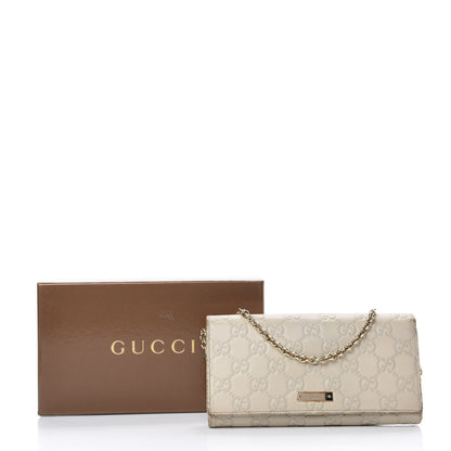 Gucci Guccissima Margaux Calfskin Metal Bar Chain Wallet Off White 16 of 16