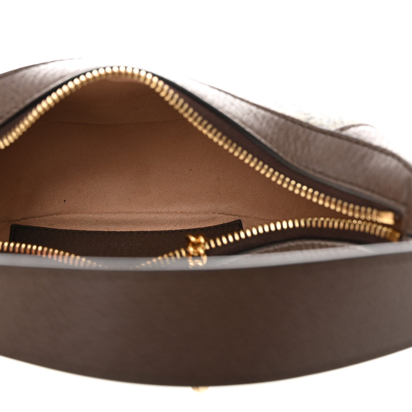 GG Supreme Monogram Textured Calfskin Web Mini Ophidia Half Moon Hobo Beige Ebony New Acero