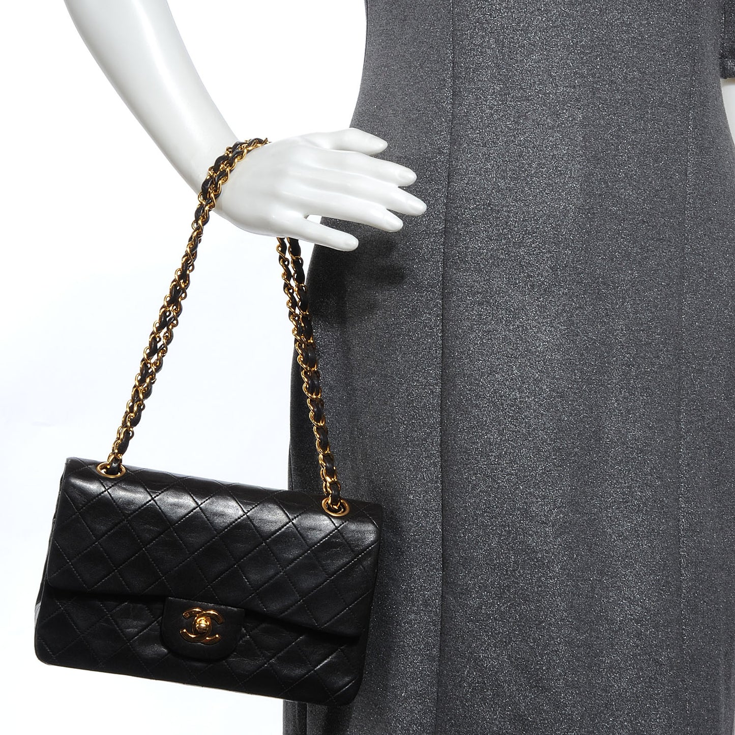 Lambskin Small Double Flap Bag Black
