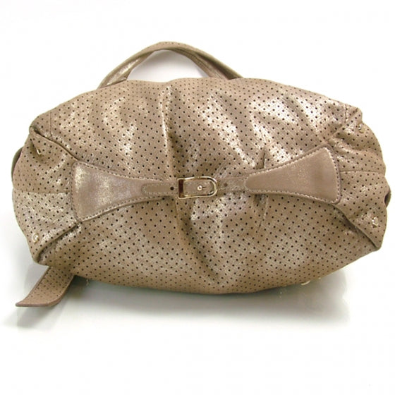 Jimmy Choo Leather Perforated Bardia Hobo Beige 5 of 11