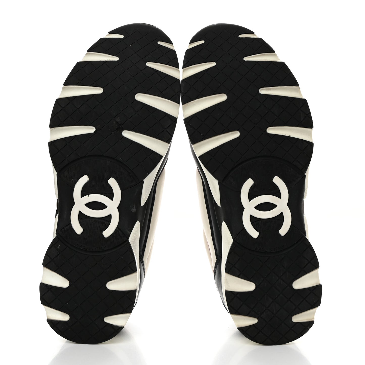 Calfskin CC Sneakers 38 Navy Blue White Light Burgundy