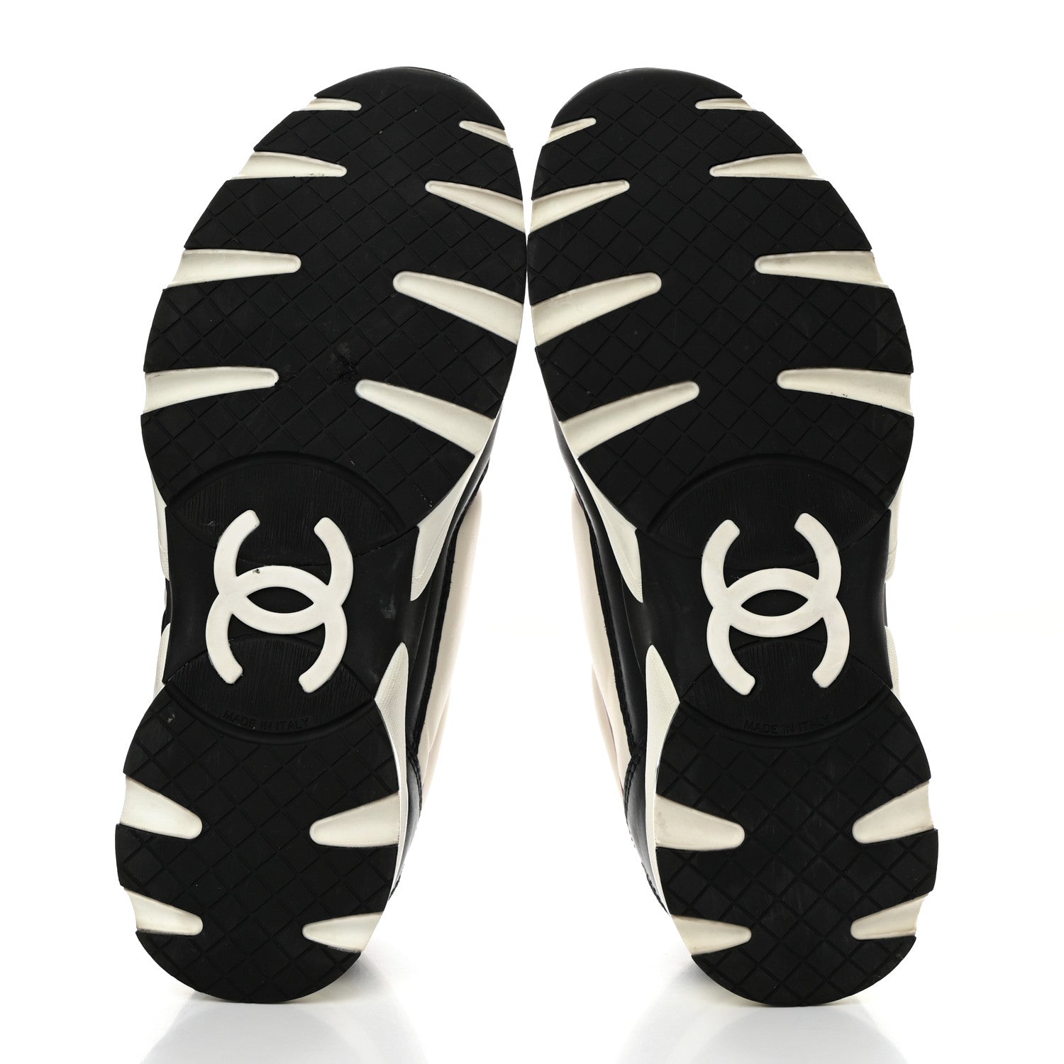 Chanel Calfskin CC Sneakers 38 Navy Blue White Light Burgundy 5 of 9