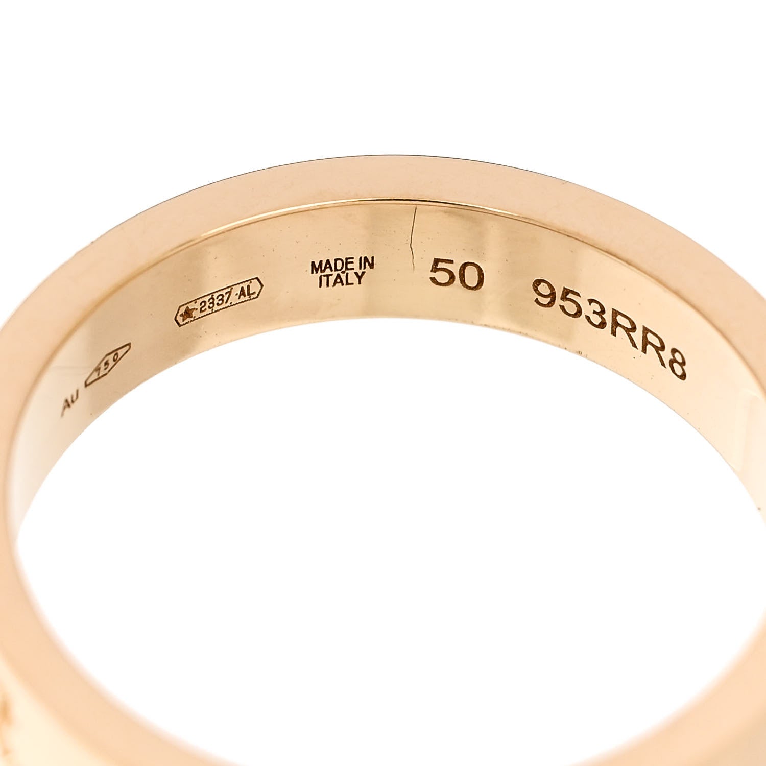 Bulgari 18K Yellow Gold Logo Band Ring 50 5.25 4 of 5