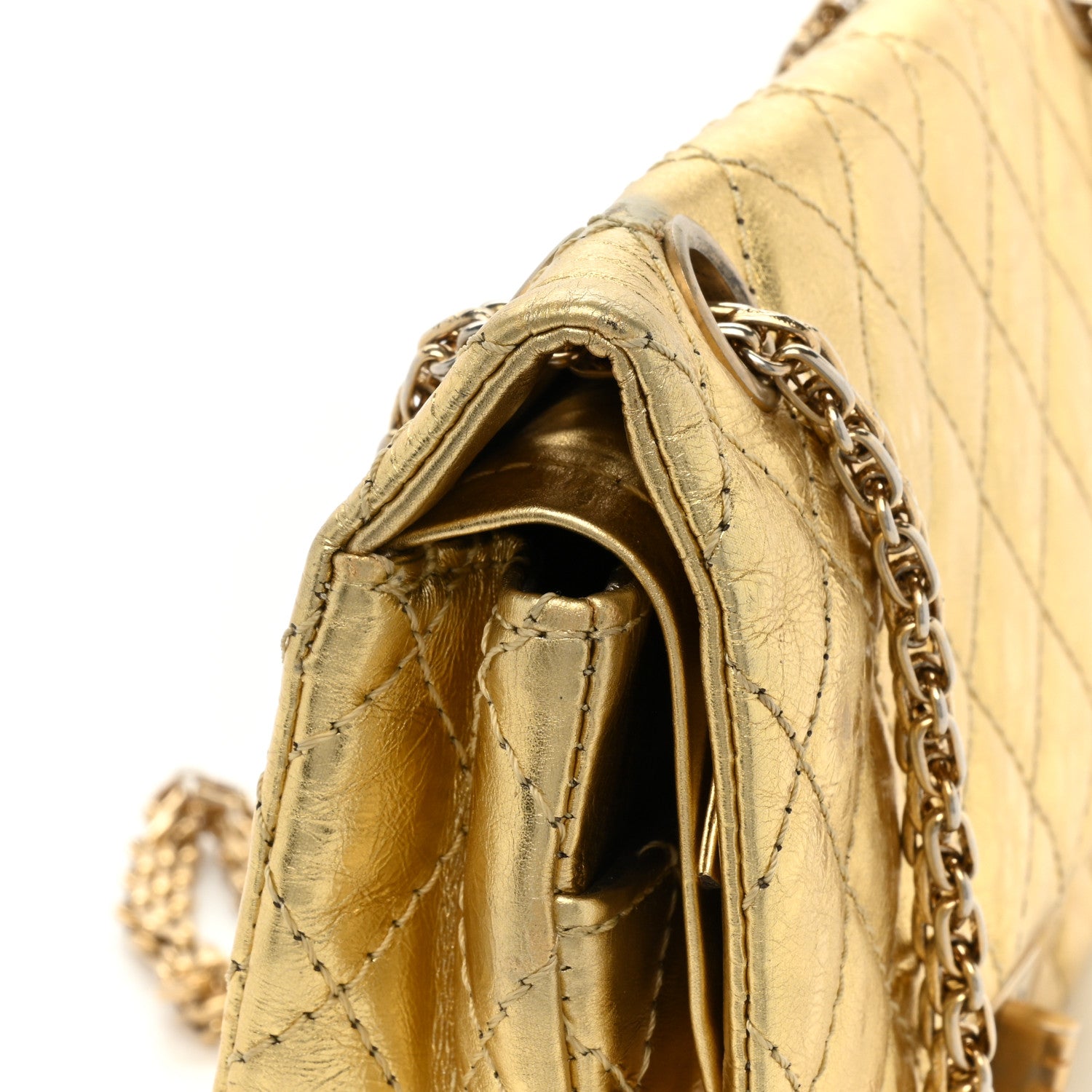 Chanel Metallic Aged Calfskin Quilted 2.55 Reissue 225 Flap Gold 23 of 23