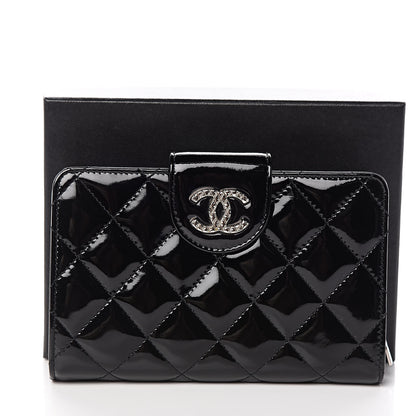 Chanel Patent Quilted Brilliant Zipped Pocket Wallet Black 9 of 9