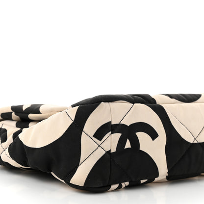Chanel Fabric Printed Medium Chanel 19 Flap Black Ecru 9 of 11