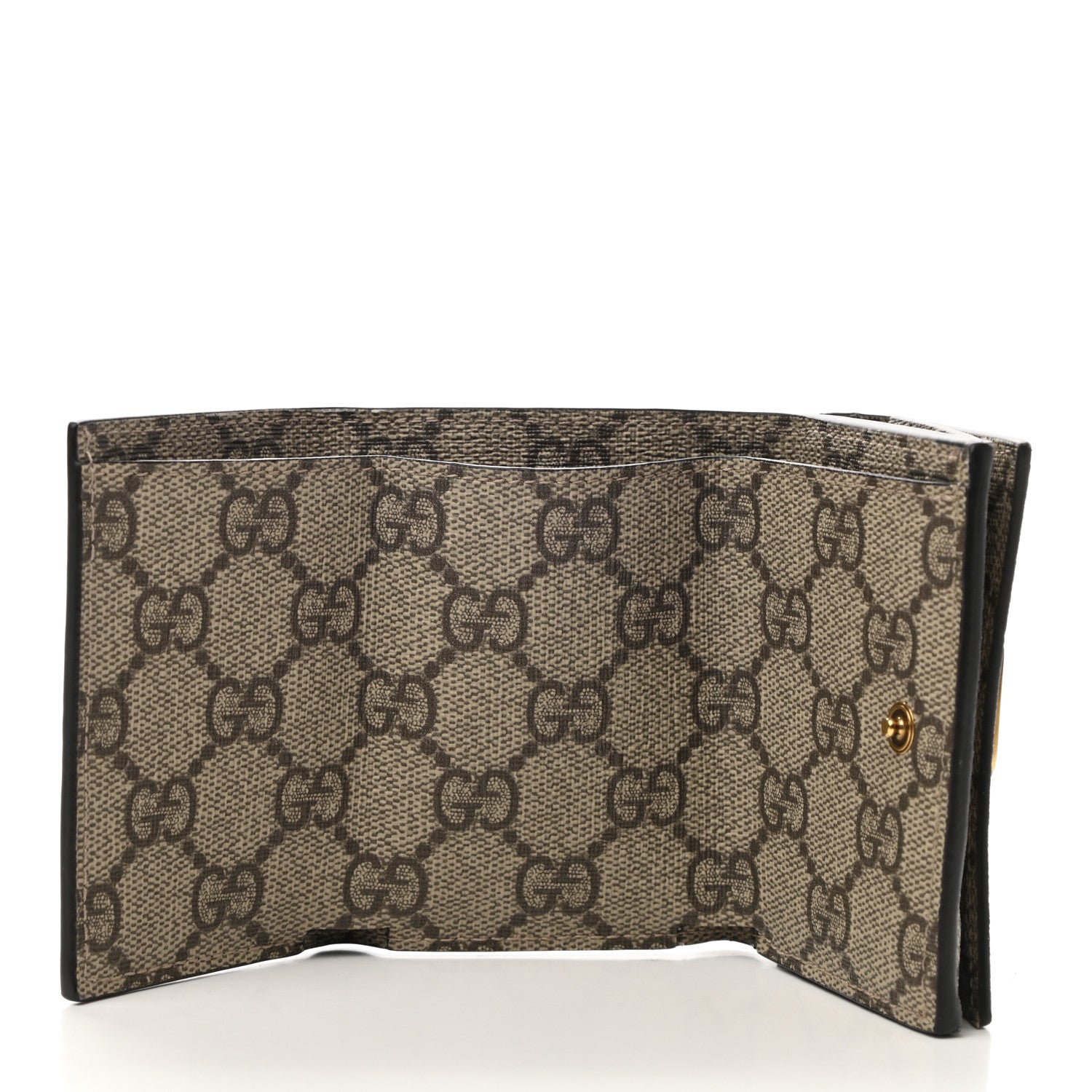 Gucci X BALENCIAGA GG Supreme Monogram Card Case Wallet Beige Ebony 5 of 6