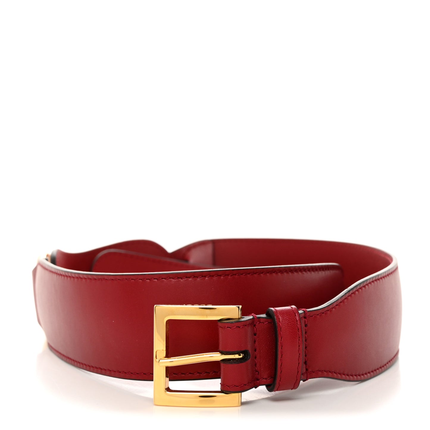 Efesto Leather Horsebit 25mm Belt 70 28 New Cherry Red