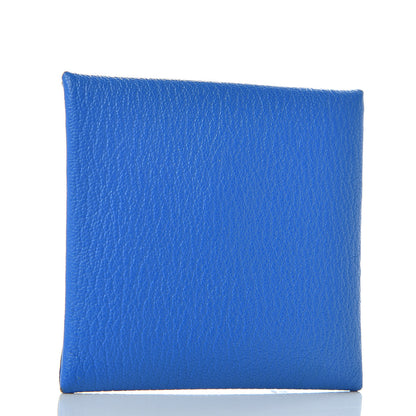 Hermes Chevre Mysore Bastia Coin Purse Bleu Hydra 3 of 8