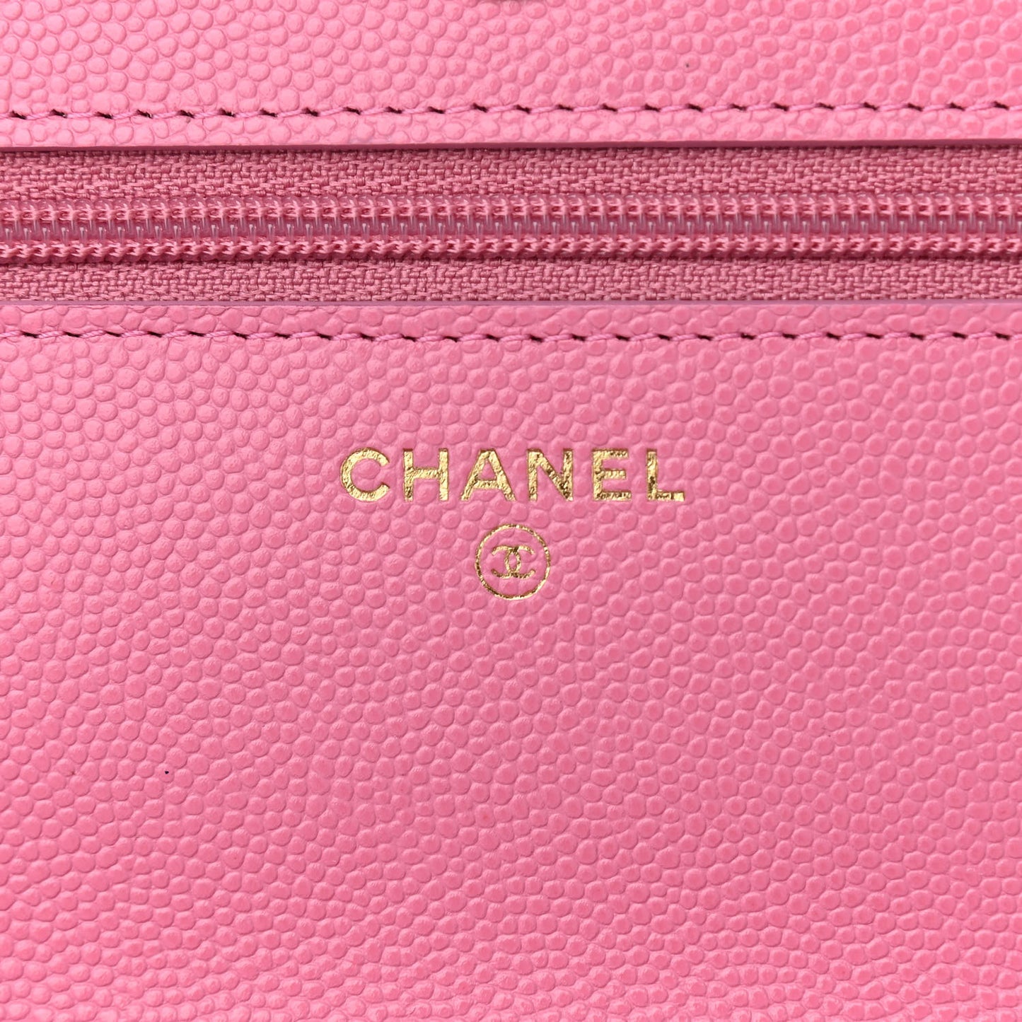 Caviar Quilted Glass Wallet On Chain WOC Pink