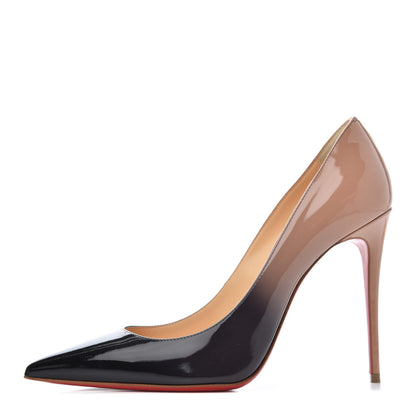 Christian Louboutin Patent Degrade So Kate 100 Pumps 37 Black Nude 1 of 11