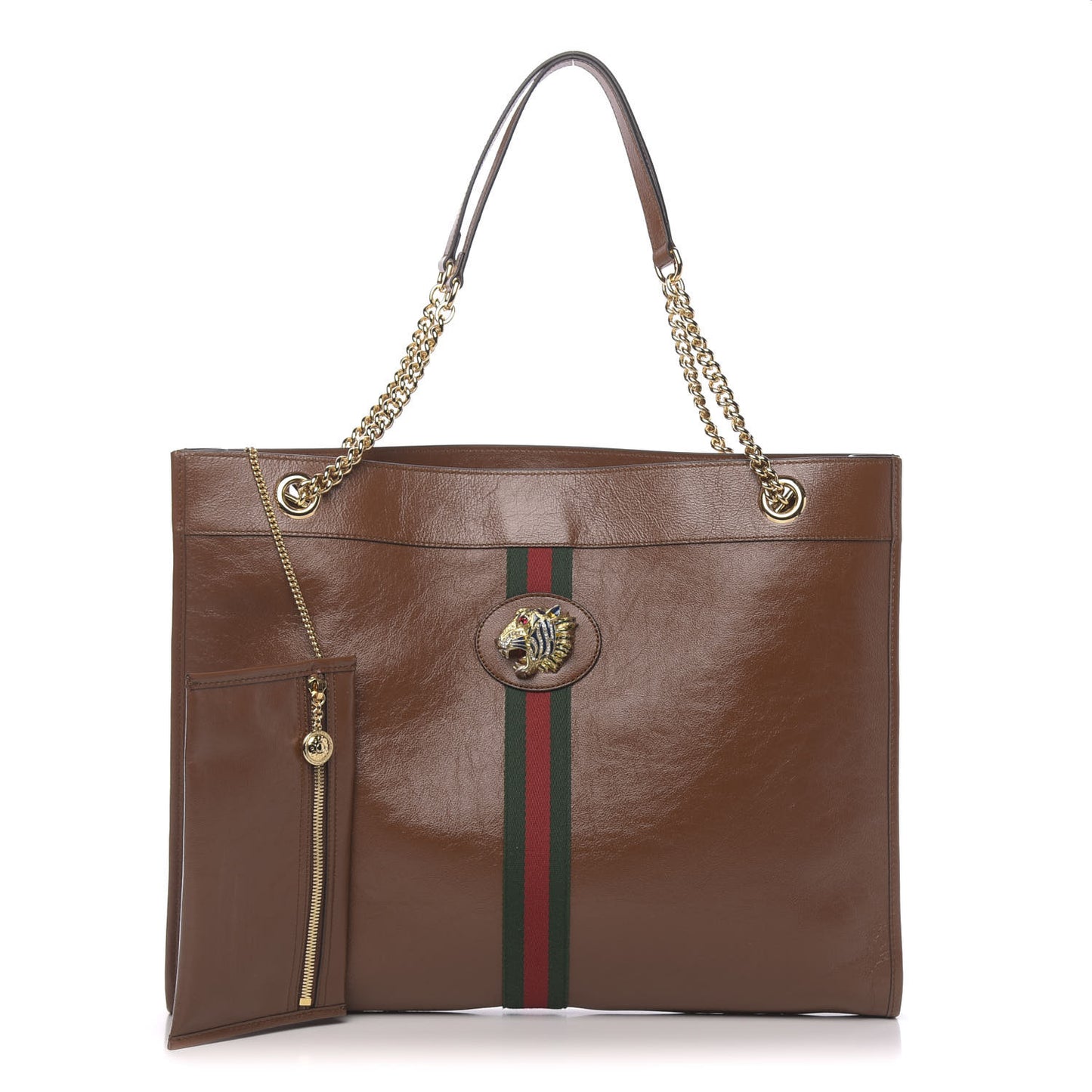 Calfskin Large Rajah Chain Tote Cuir