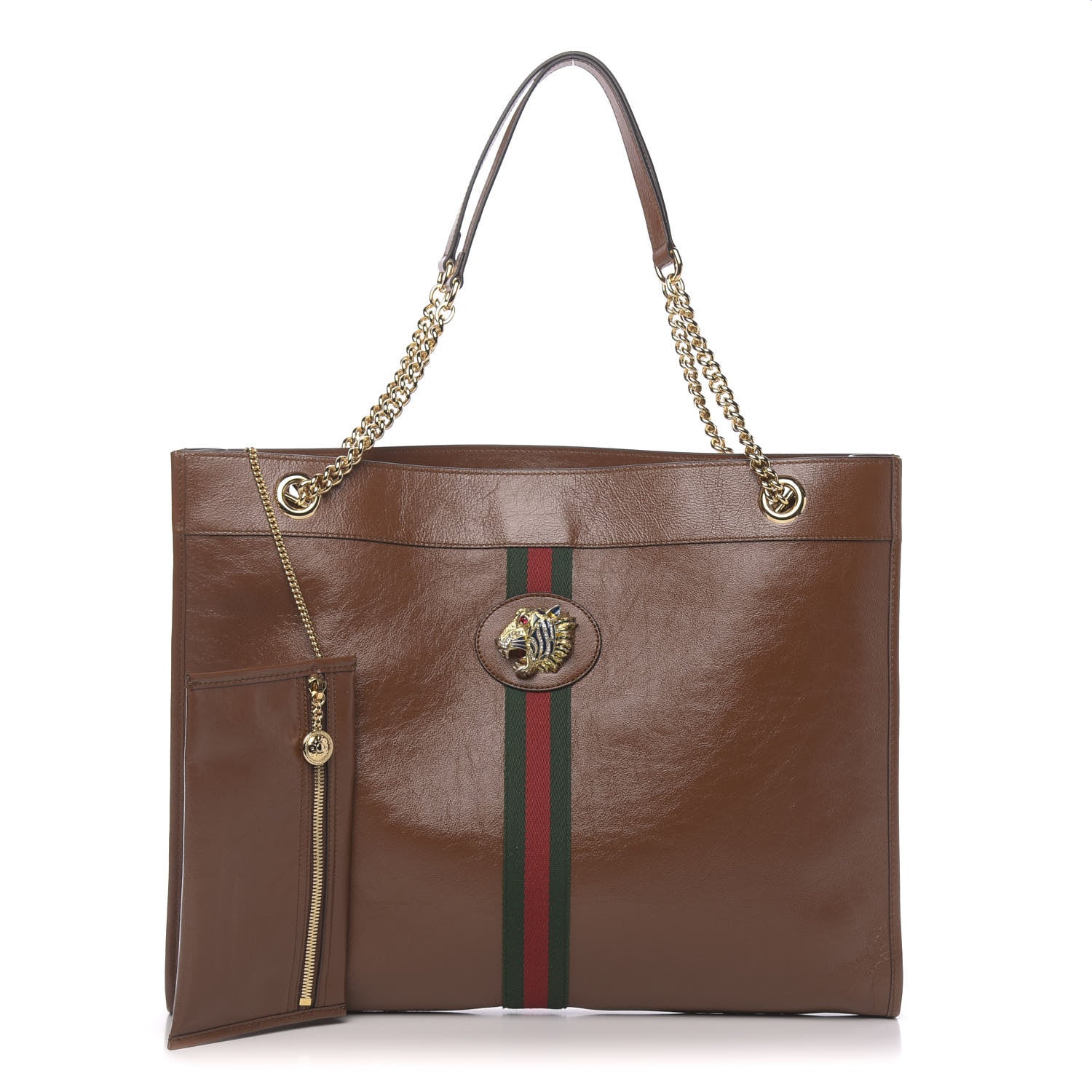 Gucci Calfskin Large Rajah Chain Tote Cuir 1 of 10