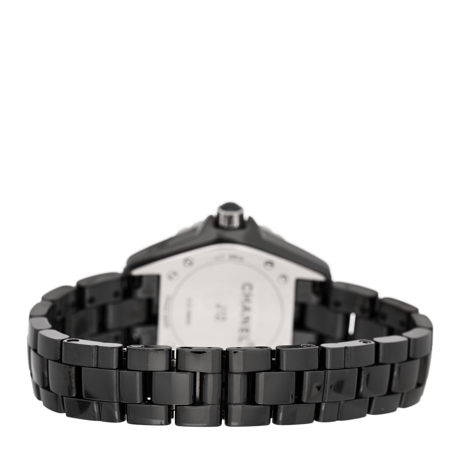 Chanel Stainless Steel Ceramic Diamond 33mm J12 Quartz Watch Black 3 of 6