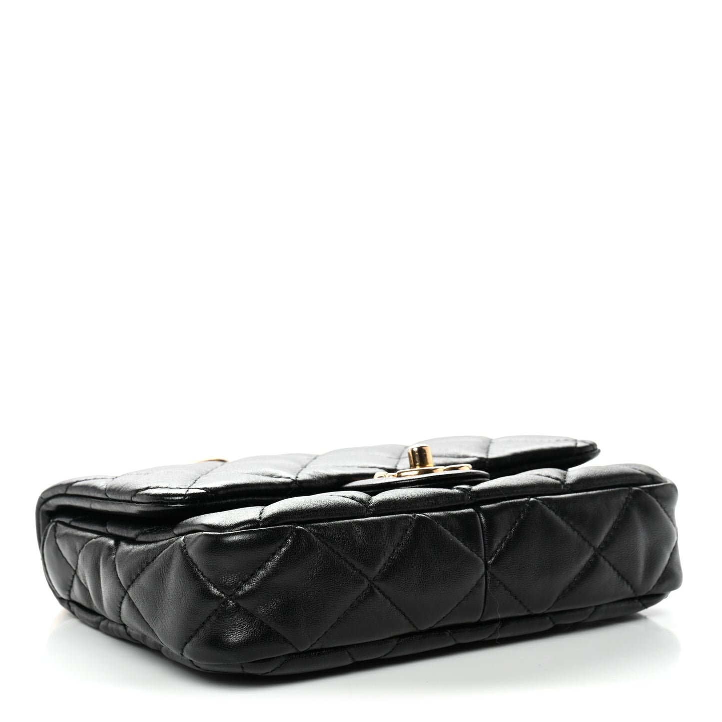 Lambskin Quilted Small Funky Town Flap Black