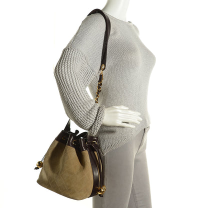 Chanel Calfskin Suede Drawstring Shoulder Bag Beige 2 of 7