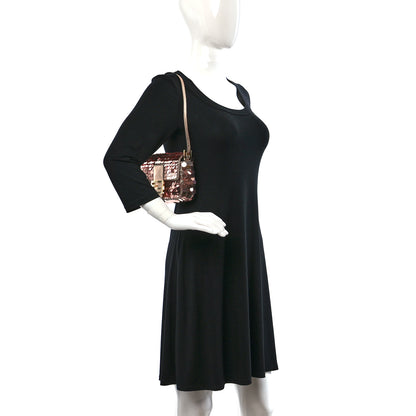 Fendi Satin Paillettes Catalan Mirror Mini Baguette 1997 Antico Rame 2 of 11