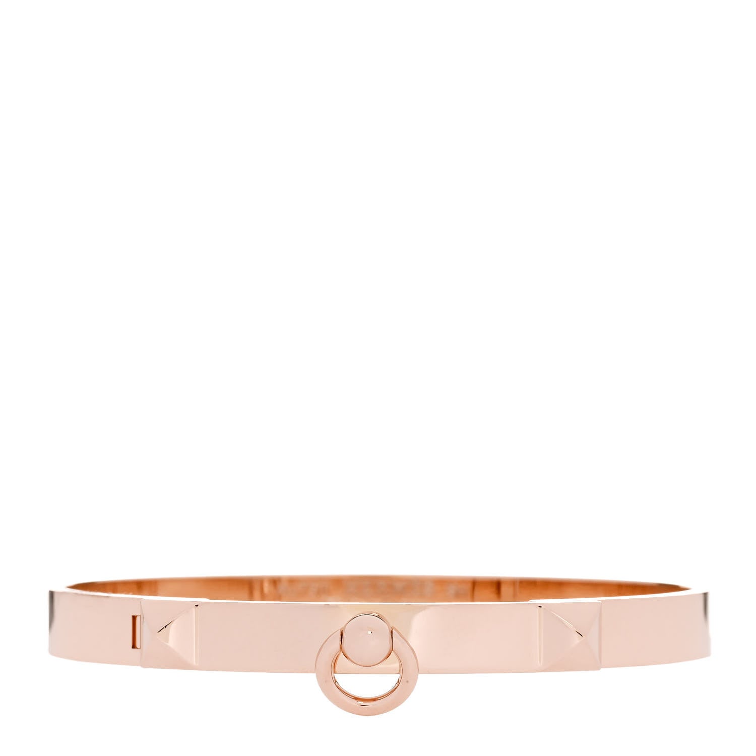 Hermes 18K Rose Gold PM Collier De Chien Bracelet SH 1 of 4