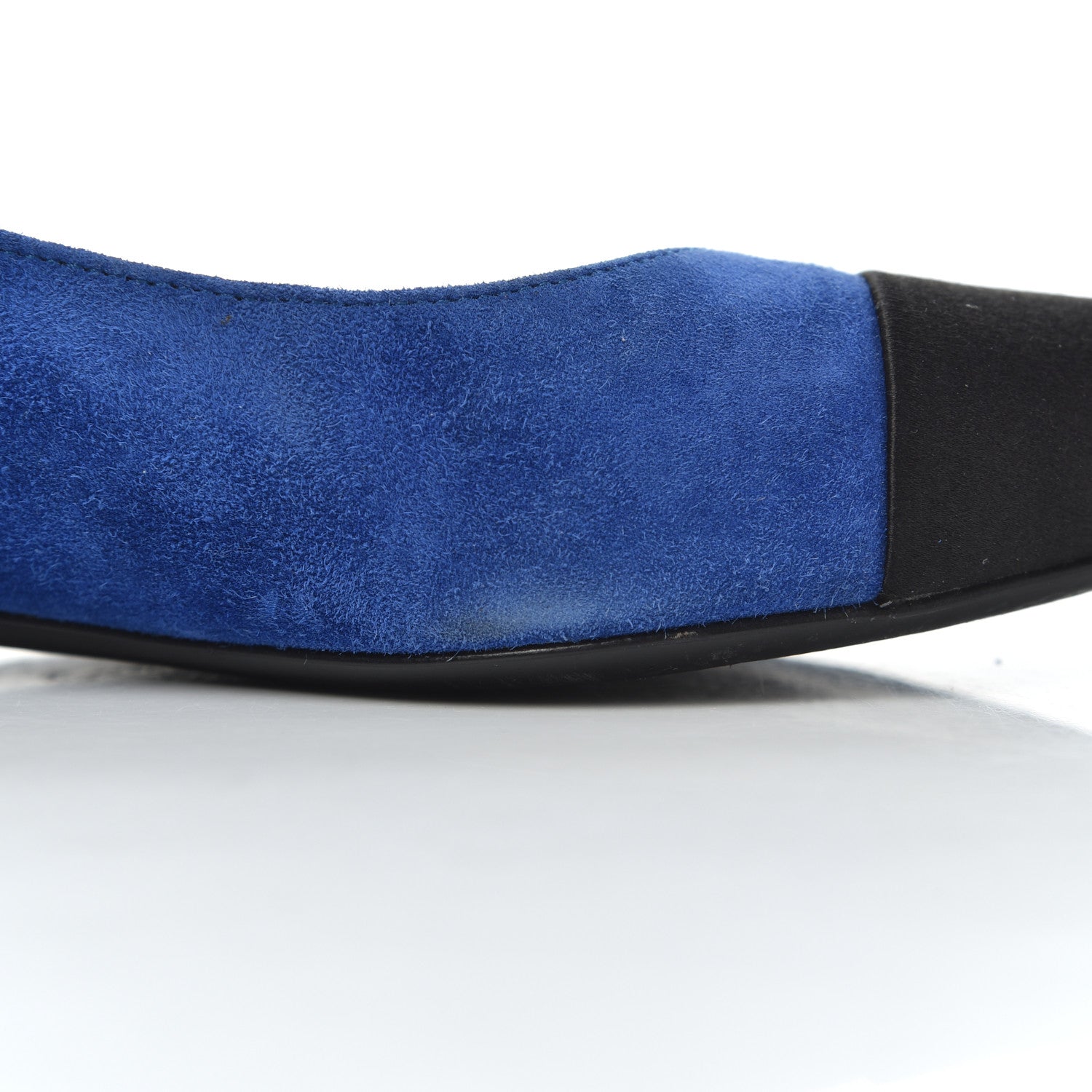 Chanel Suede Satin Cap Toe Gabrielle Ballerina Flats 36.5 Royal Blue Black 11 of 23