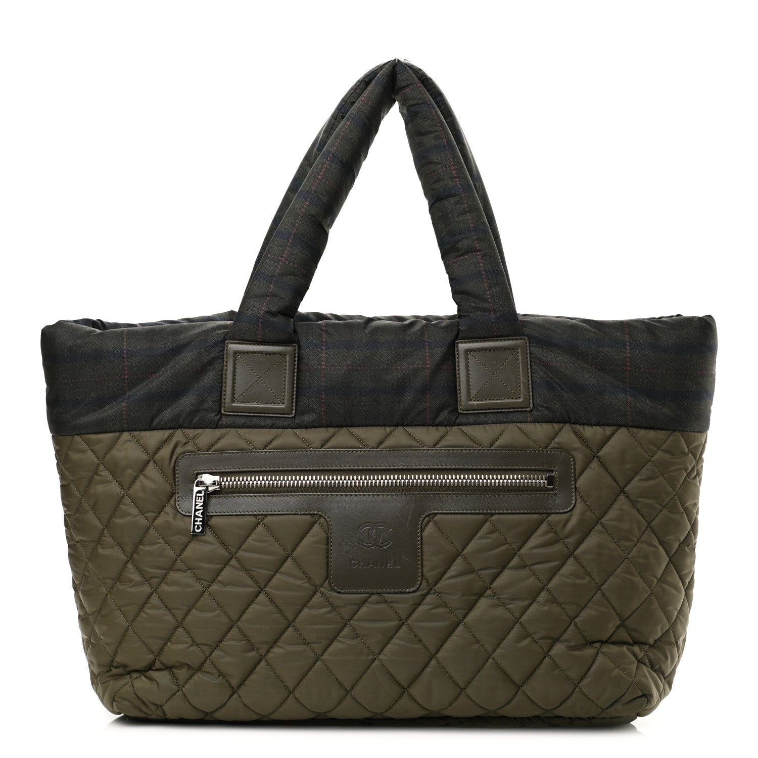 Chanel Nylon Quilted Large Coco Cocoon Tote Khaki 1 of 14